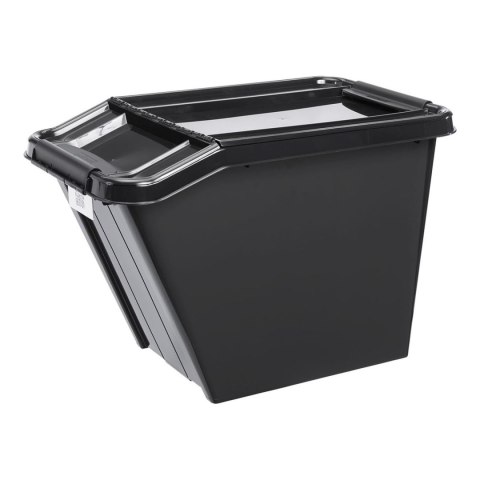 Pojemnik z pokrywą PlastTeam ProBox Recycle QR 58L pochyły czarny Pojemnik z pokrywą PlastTeam ProBox Recycle QR 58L pochyły czarny