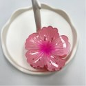 Spinka do włosów klamra XL kwiat HIBISKUS OMBRE róż 7,5 x 7,5cm SP384