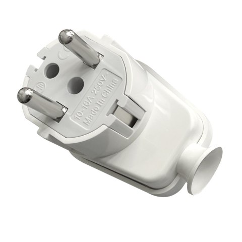 Wtyczka kątowa Uni-Schuko 16A, 230V, biała Wtyczka kątowa Uni-Schuko 16A, 230V, biała