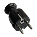 Wtyczka prosta Uni-Schuko 16A, 230V, czarna