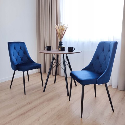 Krzesło LINCOLN VELVET tapicerowane granatowy aksamit