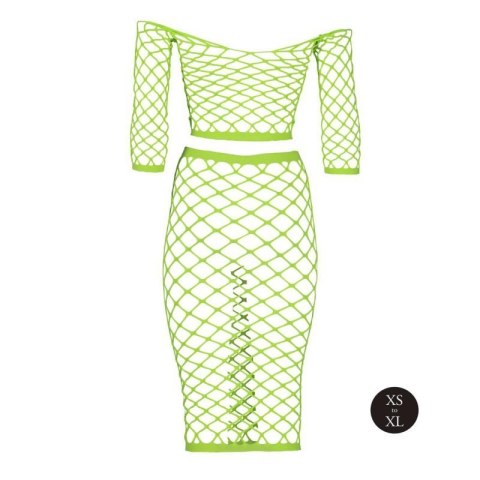 Long Sleeve Crop Top and Long Skirt - Green - XS/XL Long Sleeve Crop Top and Long Skirt - Green - XS/XL