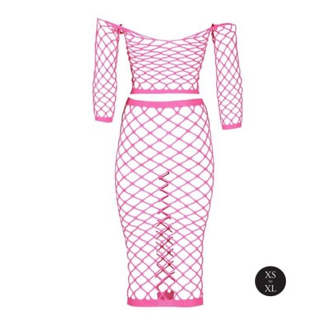 Long Sleeve Crop Top and Long Skirt - Pink - XS/XL Long Sleeve Crop Top and Long Skirt - Pink - XS/XL
