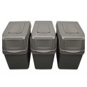 Zestaw koszy do segregacji Sortibox 3x25L szare ISWB25S3