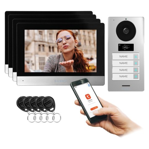 GAYD MULTI4, zestaw wideodomofonowy czterorodzinny, 2-żyłowy, 8", Wi-Fi, ekran dotykowy, 2MP Full HD, RFID GAYD MULTI4, zestaw wideodomofonowy czterorodzinny, 2-żyłowy, 8", Wi-Fi, ekran dotykowy, 2MP Full HD, RFID
