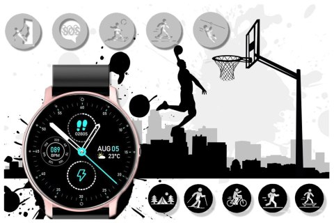 SMARTWATCH UNISEX GRAVITY GT1-2 PULSOMETR, WŁASNE TARCZE (sg015b) SMARTWATCH UNISEX GRAVITY GT1-2 PULSOMETR, WŁASNE TARCZE (sg015b)