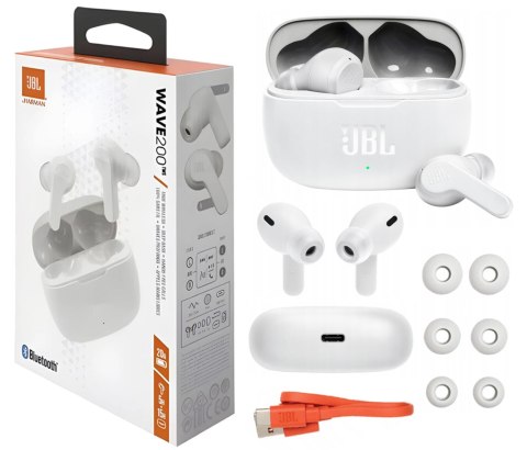 Słuchawki Bezprzewodowe JBL WAVE 200 TWS White Słuchawki Bezprzewodowe JBL WAVE 200 TWS White