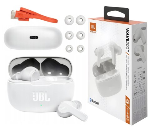 Słuchawki Bezprzewodowe JBL WAVE 200 TWS White Słuchawki Bezprzewodowe JBL WAVE 200 TWS White