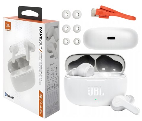 Słuchawki Bezprzewodowe JBL WAVE 200 TWS White Słuchawki Bezprzewodowe JBL WAVE 200 TWS White