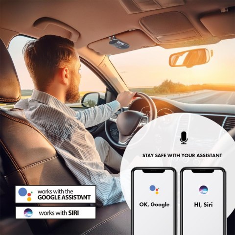 Zestaw głośnomówiący bluetooth 5.0 Audiocore, A2DP, głośnik 2W, wspiera Google i Siri, AC480 Zestaw głośnomówiący bluetooth 5.0 Audiocore, A2DP, głośnik 2W, wspiera Google i Siri, AC480