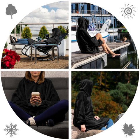 BLUZAIR BLUZA KOĆ HOODIE OVERSIZE POLSKA CZARNY BLUZAIR BLUZA KOĆ HOODIE OVERSIZE POLSKA CZARNY