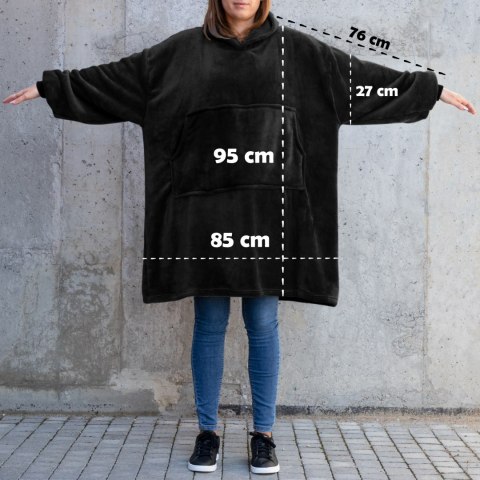 BLUZAIR BLUZA KOĆ HOODIE OVERSIZE POLSKA CZARNY BLUZAIR BLUZA KOĆ HOODIE OVERSIZE POLSKA CZARNY