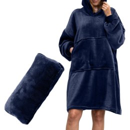BLUZAIR BLUZA KOĆ Z KAPTUREM XXL CIEPŁA GRANAT 4W1