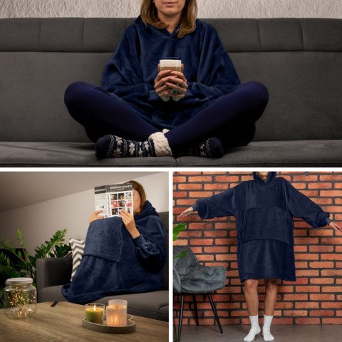 BLUZAIR BLUZA KOĆ Z KAPTUREM XXL CIEPŁA GRANAT 4W1 BLUZAIR BLUZA KOĆ Z KAPTUREM XXL CIEPŁA GRANAT 4W1