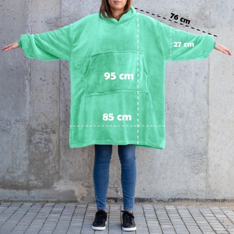 BLUZAIR BLUZA KOĆ Z KAPTUREM XXL CIEPŁA MIĘTOWY BLUZAIR BLUZA KOĆ Z KAPTUREM XXL CIEPŁA MIĘTOWY
