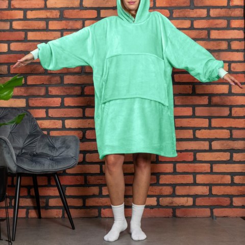 BLUZAIR BLUZA KOĆ Z KAPTUREM XXL CIEPŁA MIĘTOWY BLUZAIR BLUZA KOĆ Z KAPTUREM XXL CIEPŁA MIĘTOWY