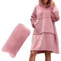 BLUZAIR BLUZA KOĆ Z KAPTUREM XXL CIEPŁA RÓŻOWY 4W1