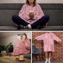 BLUZAIR BLUZA KOĆ Z KAPTUREM XXL CIEPŁA RÓŻOWY 4W1