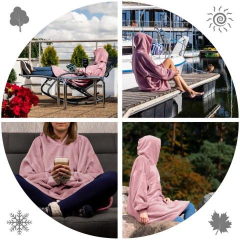 BLUZAIR BLUZA KOĆ Z KAPTUREM XXL CIEPŁA RÓŻOWY 4W1 BLUZAIR BLUZA KOĆ Z KAPTUREM XXL CIEPŁA RÓŻOWY 4W1