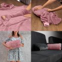 BLUZAIR BLUZA KOĆ Z KAPTUREM XXL CIEPŁA RÓŻOWY 4W1