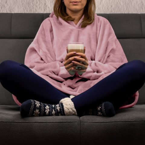 BLUZAIR BLUZA KOĆ Z KAPTUREM XXL CIEPŁA RÓŻOWY 4W1 BLUZAIR BLUZA KOĆ Z KAPTUREM XXL CIEPŁA RÓŻOWY 4W1