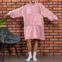BLUZAIR BLUZA KOĆ Z KAPTUREM XXL CIEPŁA RÓŻOWY 4W1