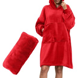 BLUZAIR KOĆO BLUZA OVERSIZE KAPTUREM CZERWONA 4W1