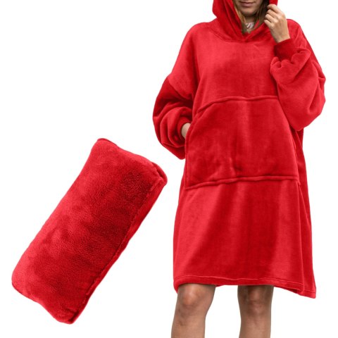 BLUZAIR KOĆO BLUZA OVERSIZE KAPTUREM CZERWONA 4W1 BLUZAIR KOĆO BLUZA OVERSIZE KAPTUREM CZERWONA 4W1