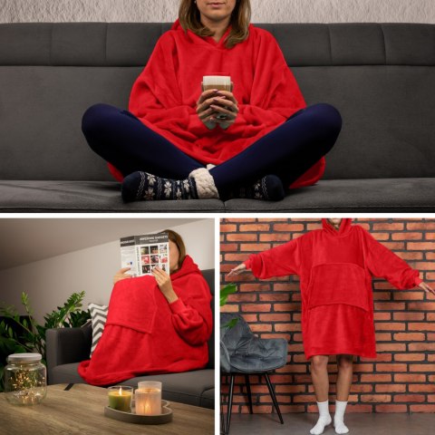 BLUZAIR KOĆO BLUZA OVERSIZE KAPTUREM CZERWONA 4W1 BLUZAIR KOĆO BLUZA OVERSIZE KAPTUREM CZERWONA 4W1