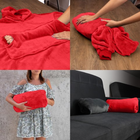 BLUZAIR KOĆO BLUZA OVERSIZE KAPTUREM CZERWONA 4W1 BLUZAIR KOĆO BLUZA OVERSIZE KAPTUREM CZERWONA 4W1