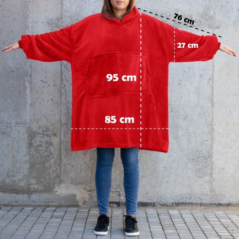 BLUZAIR KOĆO BLUZA OVERSIZE KAPTUREM CZERWONA 4W1 BLUZAIR KOĆO BLUZA OVERSIZE KAPTUREM CZERWONA 4W1
