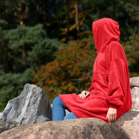 BLUZAIR KOĆO BLUZA OVERSIZE KAPTUREM CZERWONA 4W1 BLUZAIR KOĆO BLUZA OVERSIZE KAPTUREM CZERWONA 4W1