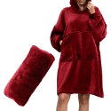 BLUZAIR KOĆO BLUZA OVERSIZE Z KAPTUREM BORDOWA 4W1