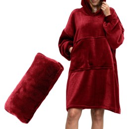 BLUZAIR KOĆO BLUZA OVERSIZE Z KAPTUREM BORDOWA 4W1