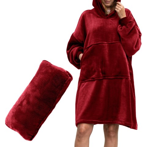 BLUZAIR KOĆO BLUZA OVERSIZE Z KAPTUREM BORDOWA 4W1 BLUZAIR KOĆO BLUZA OVERSIZE Z KAPTUREM BORDOWA 4W1