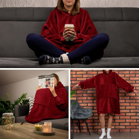 BLUZAIR KOĆO BLUZA OVERSIZE Z KAPTUREM BORDOWA 4W1 BLUZAIR KOĆO BLUZA OVERSIZE Z KAPTUREM BORDOWA 4W1