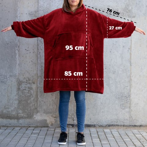 BLUZAIR KOĆO BLUZA OVERSIZE Z KAPTUREM BORDOWA 4W1 BLUZAIR KOĆO BLUZA OVERSIZE Z KAPTUREM BORDOWA 4W1