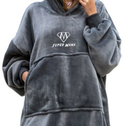 BLUZAIR SUPER MAMA - BLUZA KOĆ - SZARY - PREZENT DLA MAMY - DZIEŃ MAMY
