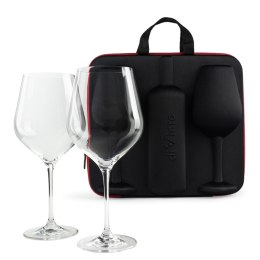 ETUI NA WINO I 2 KIELISZKI ZESTAW PREZENT NA ŚLUB