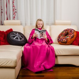 KOĆYK SZLAFROK JUNIOR FUKSJA DLA DZIEĆI RĘKAWY