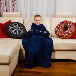 KOĆYK SZLAFROK JUNIOR GRANATOWY DLA DZIEĆI RĘKAWY