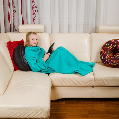 KOĆYK SZLAFROK JUNIOR MIĘTOWY DLA DZIEĆI RĘKAWY KOĆYK SZLAFROK JUNIOR MIĘTOWY DLA DZIEĆI RĘKAWY