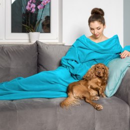 KOĆYKO-SZLAFROK SUPER MAMA - NIEBIESKI - PREZENT DLA MAMY - NA DZIEŃ MAMY