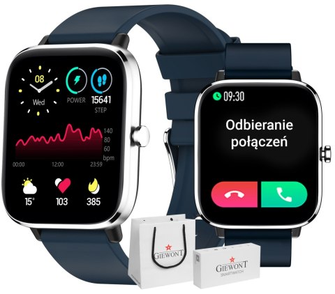 SMARTWATCH GIEWONT DYNAMIC SMARTCALL GW230-4 - SILVER/DEEP OCEAN SMARTWATCH GIEWONT DYNAMIC SMARTCALL GW230-4 - SILVER/DEEP OCEAN