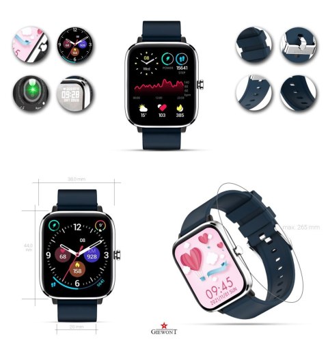 SMARTWATCH GIEWONT DYNAMIC SMARTCALL GW230-4 - SILVER/DEEP OCEAN SMARTWATCH GIEWONT DYNAMIC SMARTCALL GW230-4 - SILVER/DEEP OCEAN
