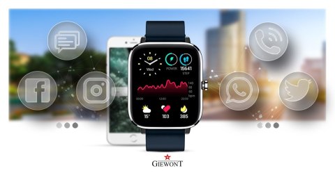 SMARTWATCH GIEWONT DYNAMIC SMARTCALL GW230-4 - SILVER/DEEP OCEAN SMARTWATCH GIEWONT DYNAMIC SMARTCALL GW230-4 - SILVER/DEEP OCEAN