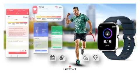SMARTWATCH GIEWONT DYNAMIC SMARTCALL GW230-4 - SILVER/DEEP OCEAN SMARTWATCH GIEWONT DYNAMIC SMARTCALL GW230-4 - SILVER/DEEP OCEAN