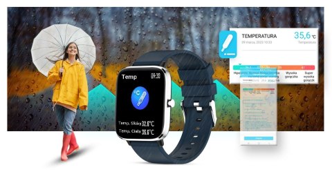 SMARTWATCH GIEWONT DYNAMIC SMARTCALL GW230-4 - SILVER/DEEP OCEAN SMARTWATCH GIEWONT DYNAMIC SMARTCALL GW230-4 - SILVER/DEEP OCEAN