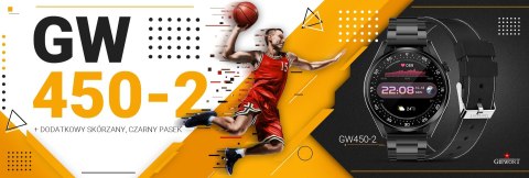 SMARTWATCH GIEWONT VERTEX SMARTCALL GW450-2 CARBON/CARBON LEATHER SMARTWATCH GIEWONT VERTEX SMARTCALL GW450-2 CARBON/CARBON LEATHER