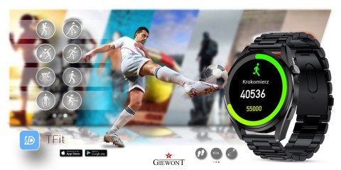 SMARTWATCH GIEWONT VERTEX SMARTCALL GW450-2 CARBON/CARBON LEATHER SMARTWATCH GIEWONT VERTEX SMARTCALL GW450-2 CARBON/CARBON LEATHER